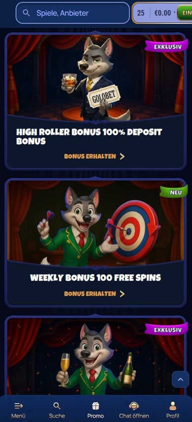 Bonuses im Casino Boni im GoloBet Casino