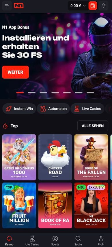 N1 Bet Online Kasino Mobile