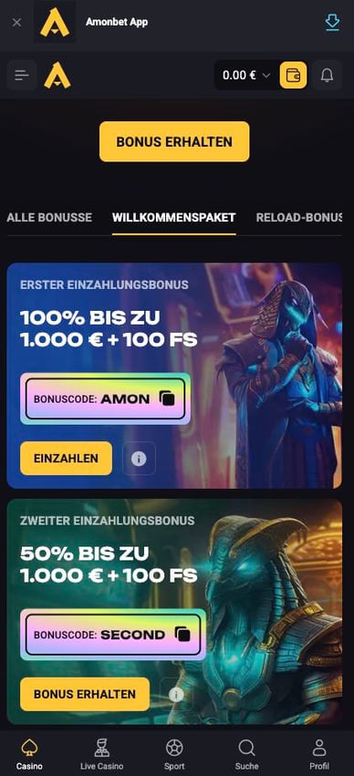 Casino Welcome Bonus Amonbet Casino Online Willkommensbonus