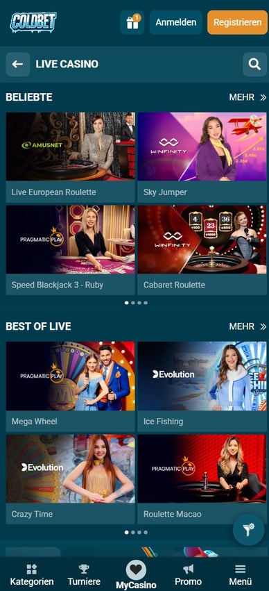Coldbet Live Casino
