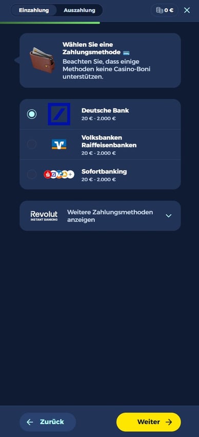Einzahlungs im Online Casino Einzahlungs Vivaspincasino