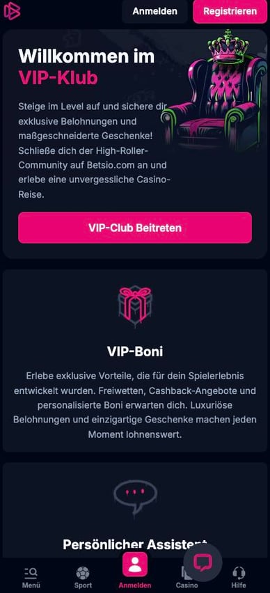Casino VIP Club VIP-Programm im Betsio