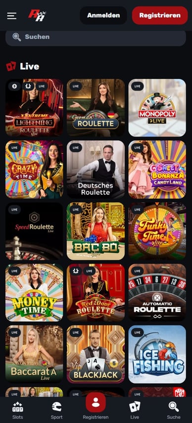 Casino Online mit Live Dealer Red Racer Live Casino