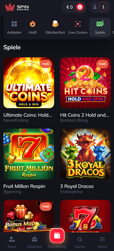 Spielautomaten im Casino Slots im Casino-SpinEmpire