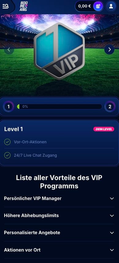 VIP-Programm Boomerang Casino Bet