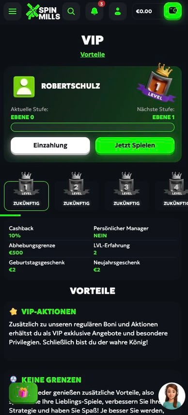 Online Casino SpinMills VIP