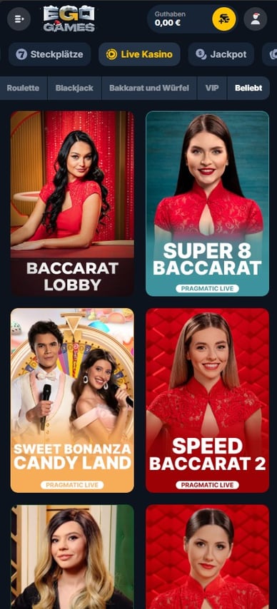 Tischspiele Casino Egogames Live Casino