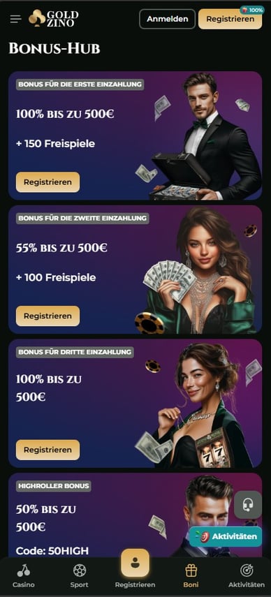 Bonus Hub Casino Goldzino Bonus
