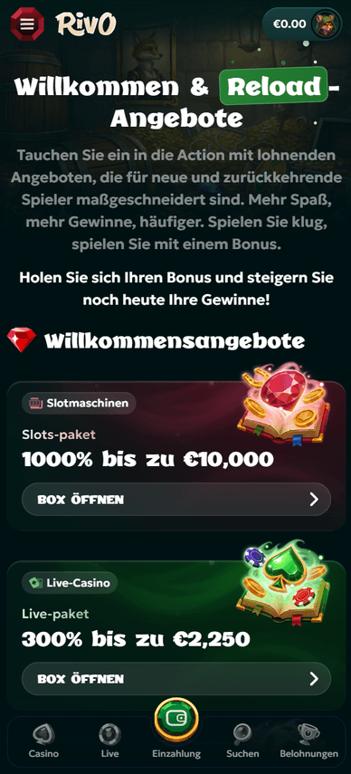 Boni im Casino Bonuses im Casino Rivo