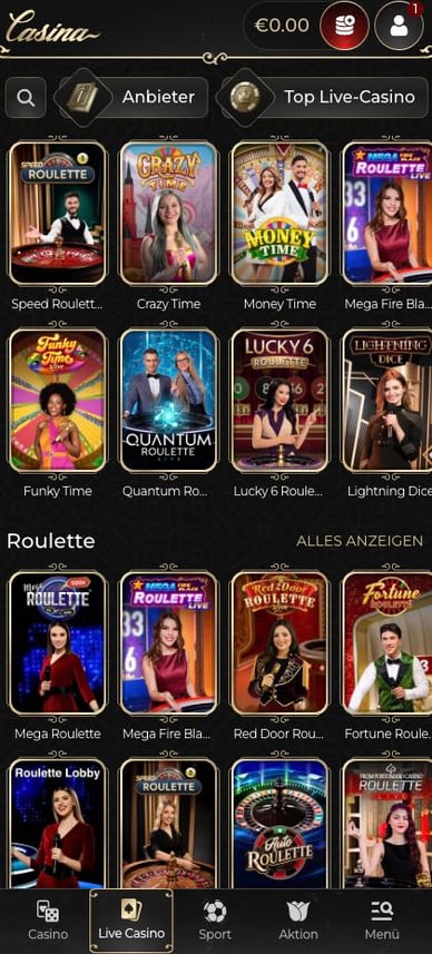 Casino mit Live Dealer Casina Live Casino