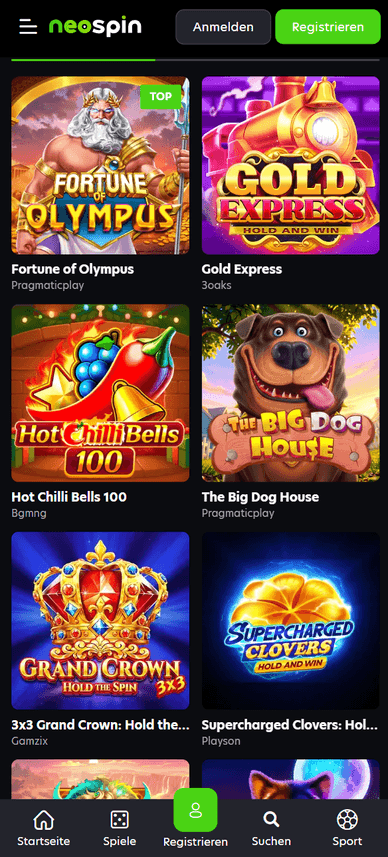 Slots im Online Casino Spielautomaten im Online Casino NeoSpin
