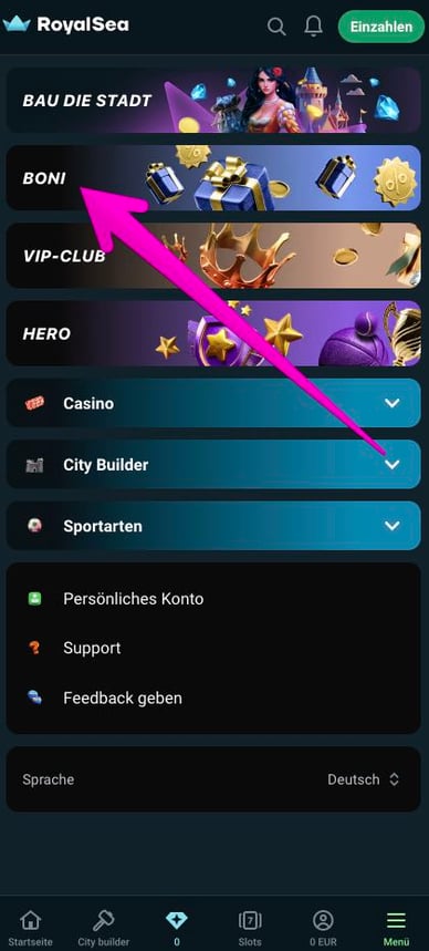 Willkommensbonus Casino Royal Sea