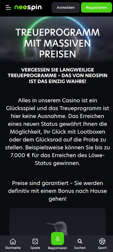 Treueprogramm im Casino Treueprogramm im Online Casino NeoSpin