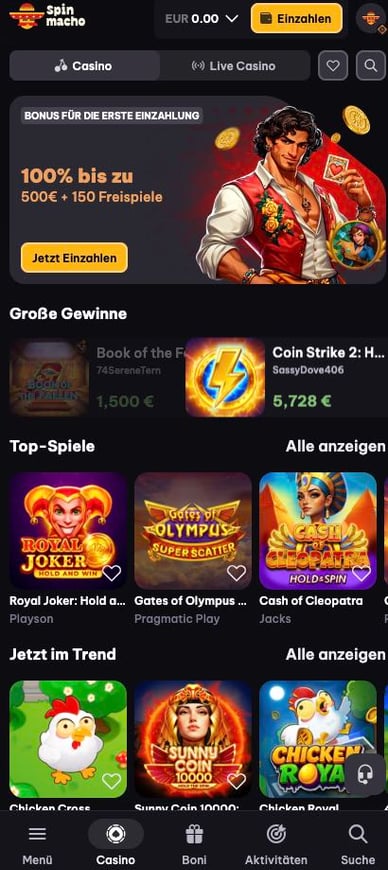 Mobil Casino Spin Macho Mobile Casino