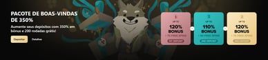 Pacote de boas-vindas top com free spins de Wolf Casino português