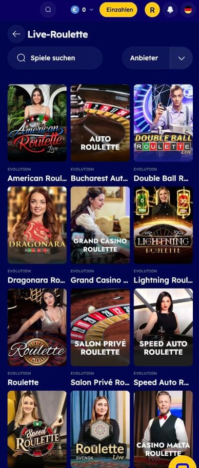 Live-Casino Spiele Vegasnova Live-Casino