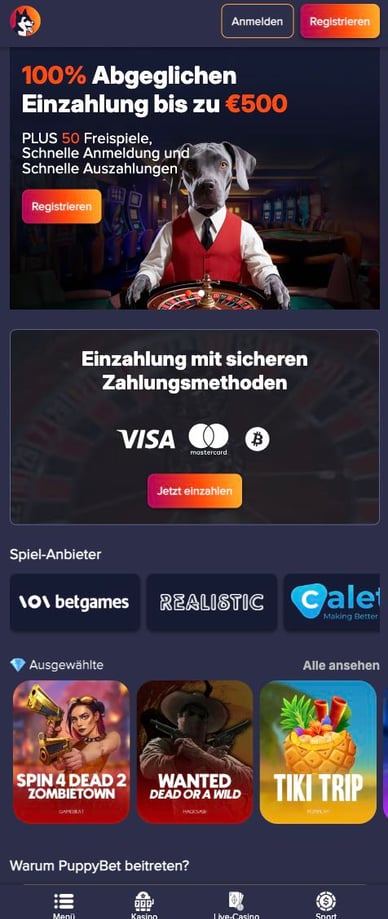 Mobile-Casino Puppy Bet Mobile Casino
