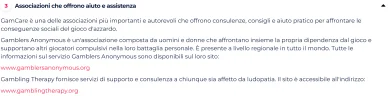 Link di associazioni specializzate nella prevenzione della ludopatia