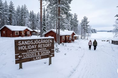 Sandsjögården – en semesteranläggning vid sjön i svenska Lappland